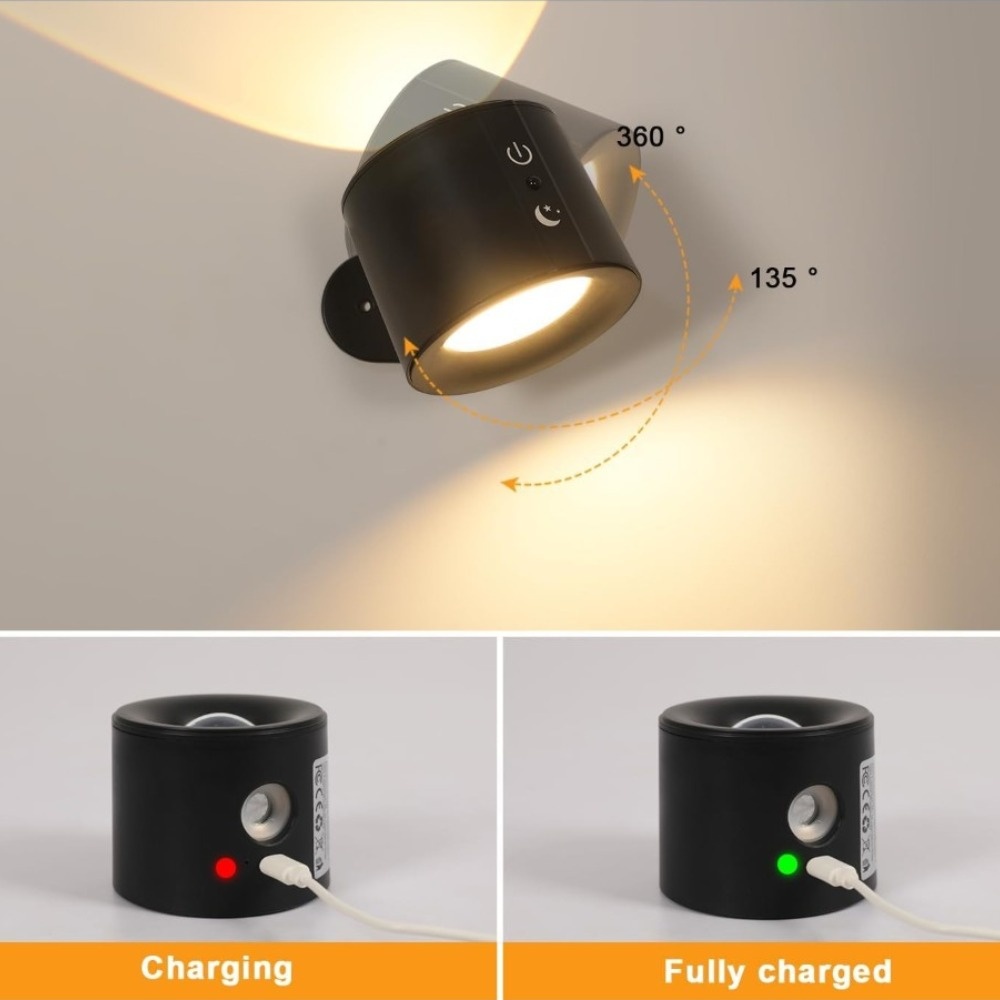 Rechargeable 3 Color Temperatures Adjustable Wall Lamp variant image 2