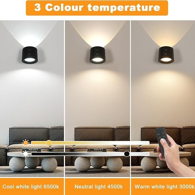 Rechargeable 3 Color Temperatures Adjustable Wall Lamp variant image 3