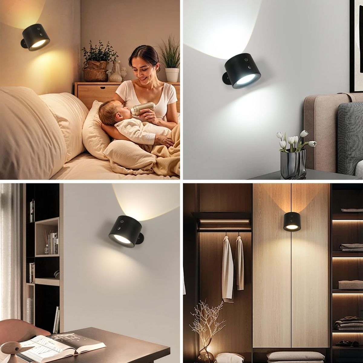 Rechargeable 3 Color Temperatures Adjustable Wall Lamp variant image 5