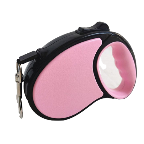 Retractable Dog Leash, 3m Cord, Pink
