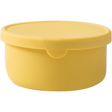 Round Keep Fresh Lunch Box - Silicone Lunch Box with Lid - 700ml - Yellow