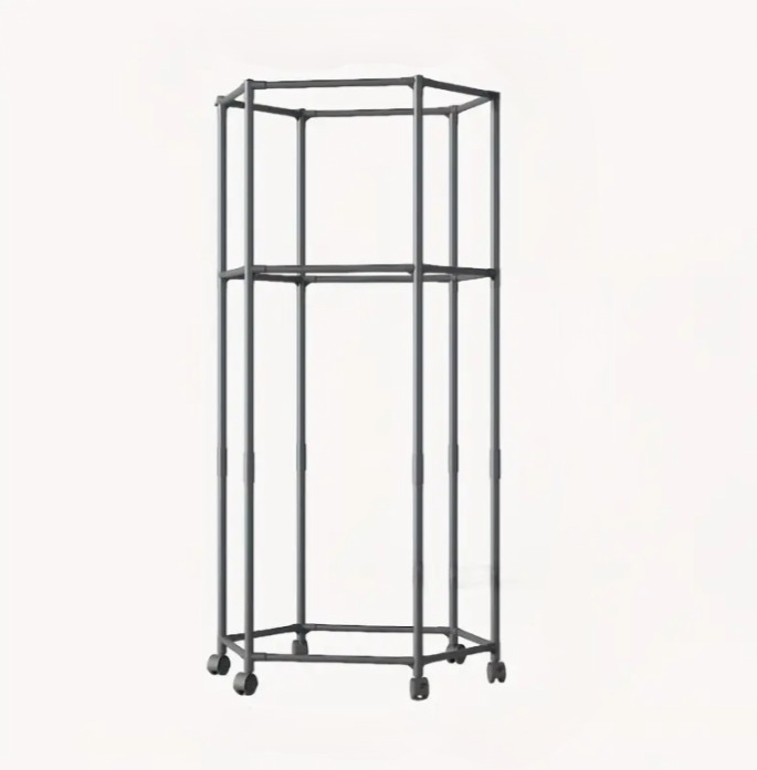SamMag Hexagon Rolling Garment Rack with Wheels Duty Clothes Rail Metal