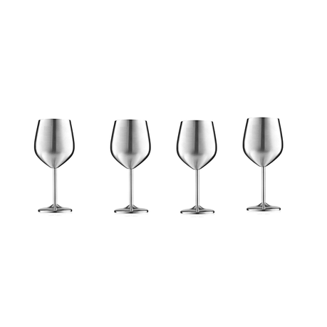 Set of 4 Stainless Steel Wine Glass