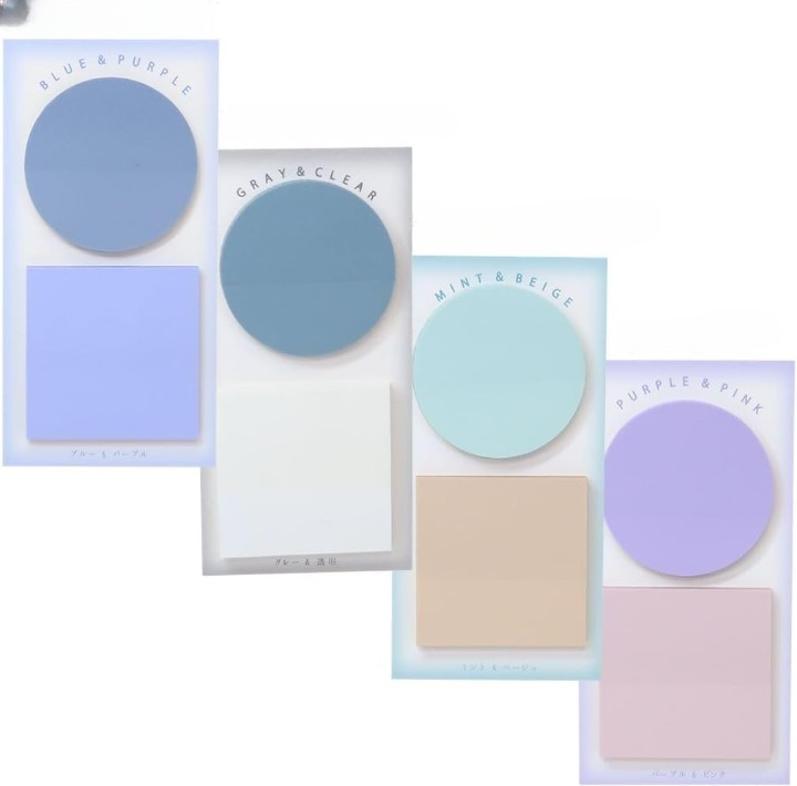 Set of 4 Transparent Sticky Note Pads – 100 Sheets Each