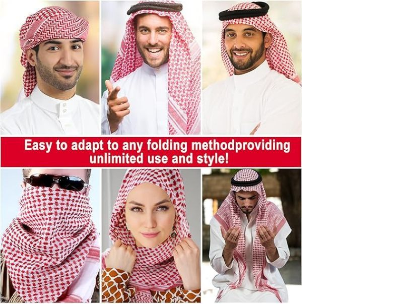Shemagh Head Scarf Red / White variant image 5