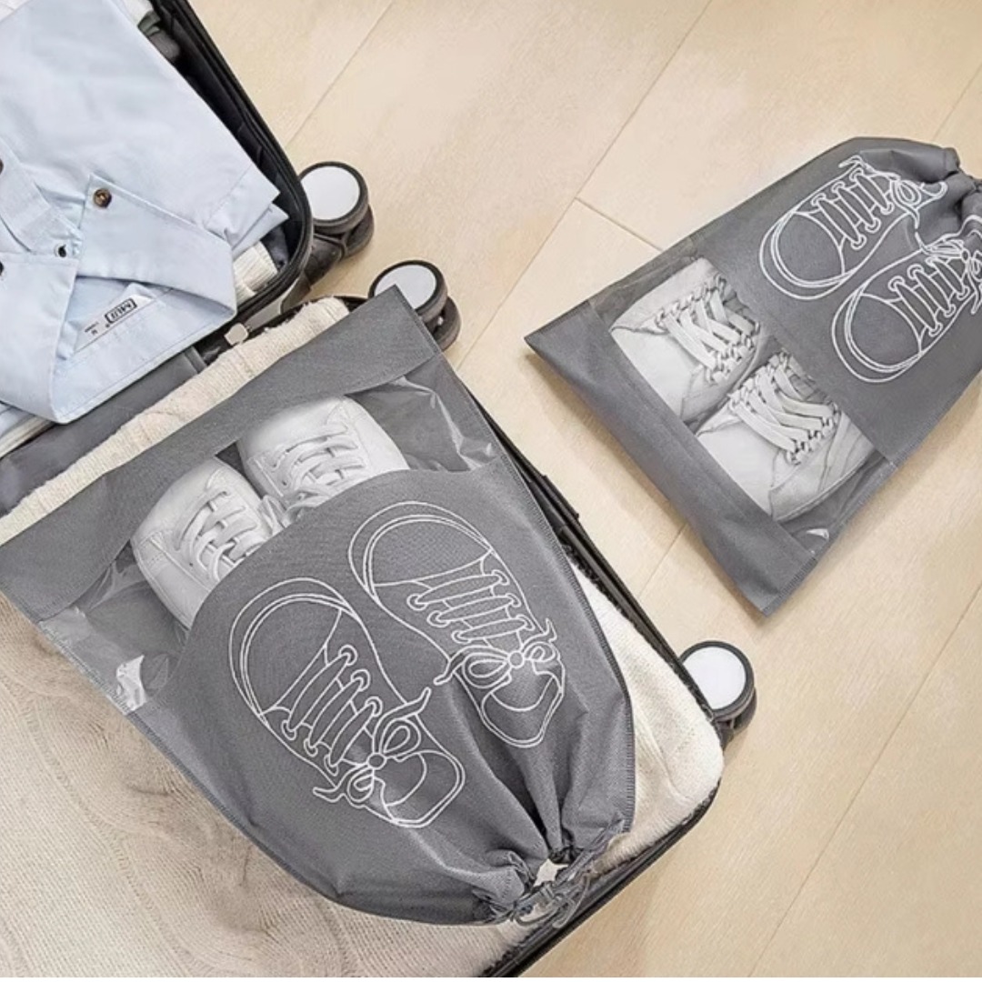 Shoe Organizer Bags With clear Window and Drawstring -1 Pack variant image 2