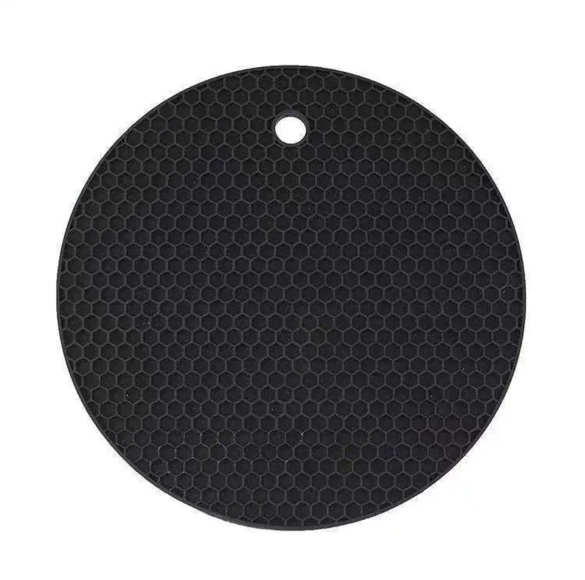 Silicone Heat-Resistant Honeycomb Trivet - Non-Slip - Washable - Pot Holder - Black