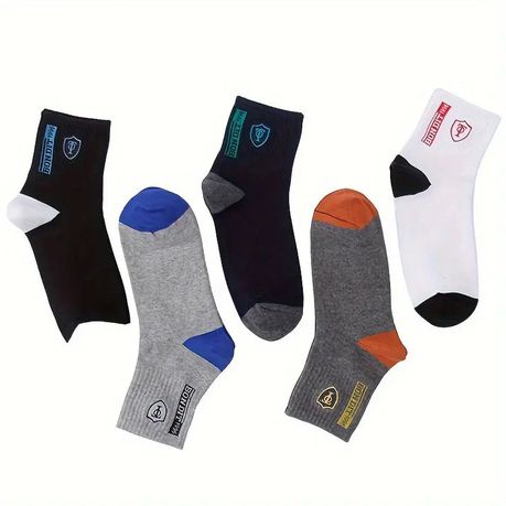Soft Cotton Blend Athletic Socks - 5 Pairs