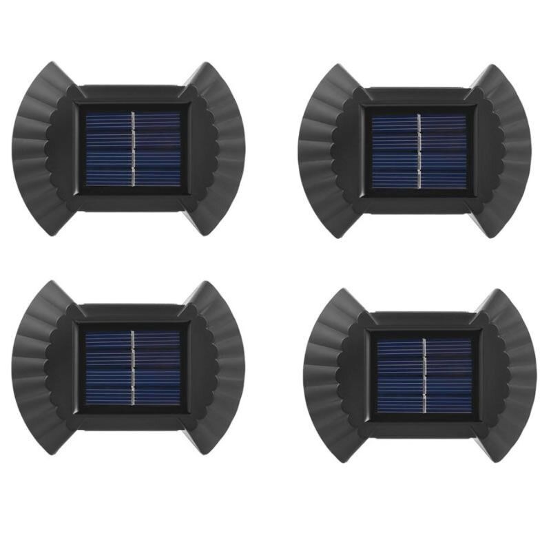 Solar-Powered Outdoor Wall Lights – Set of 4