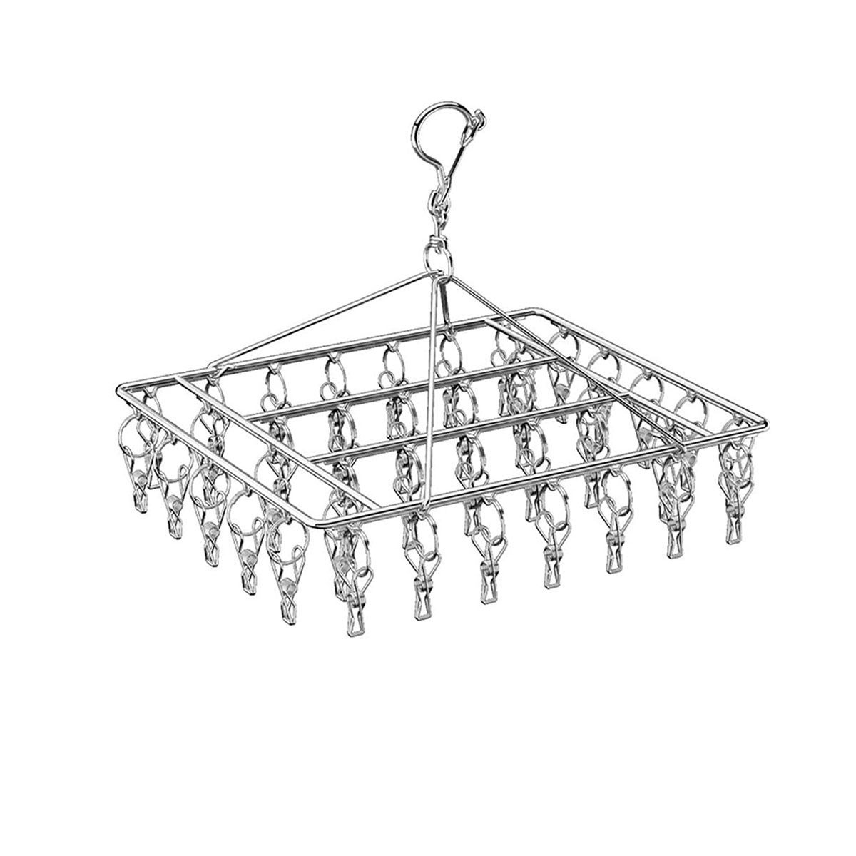 Stainless Steel 40-Clip Sock & Underwear Drying Rack