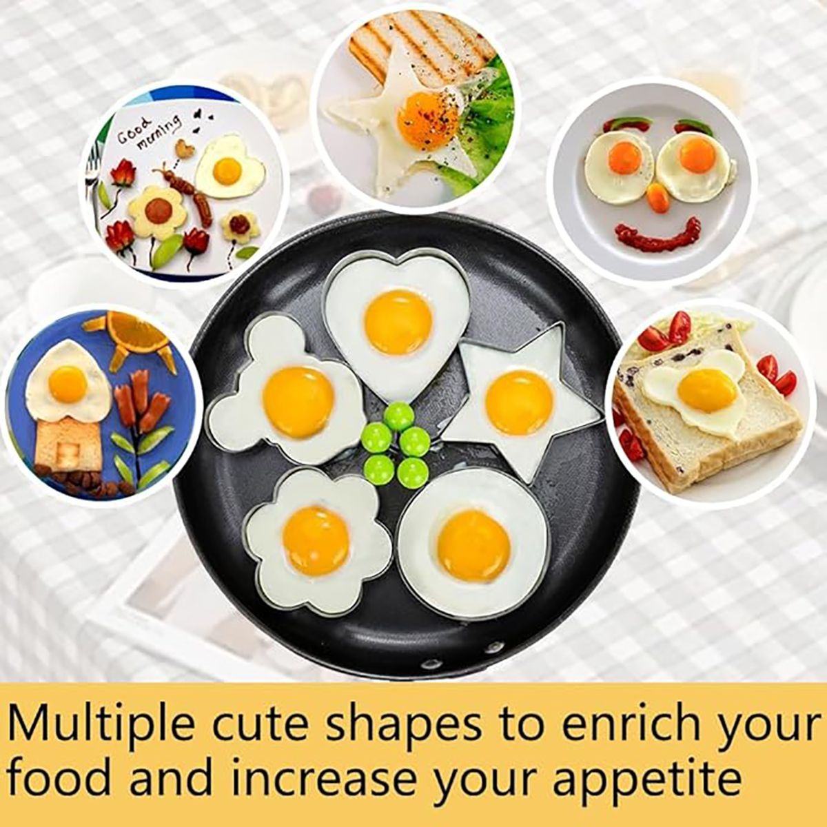 Stainless Steel Egg Ring Molds – 5-Piece variant image 5