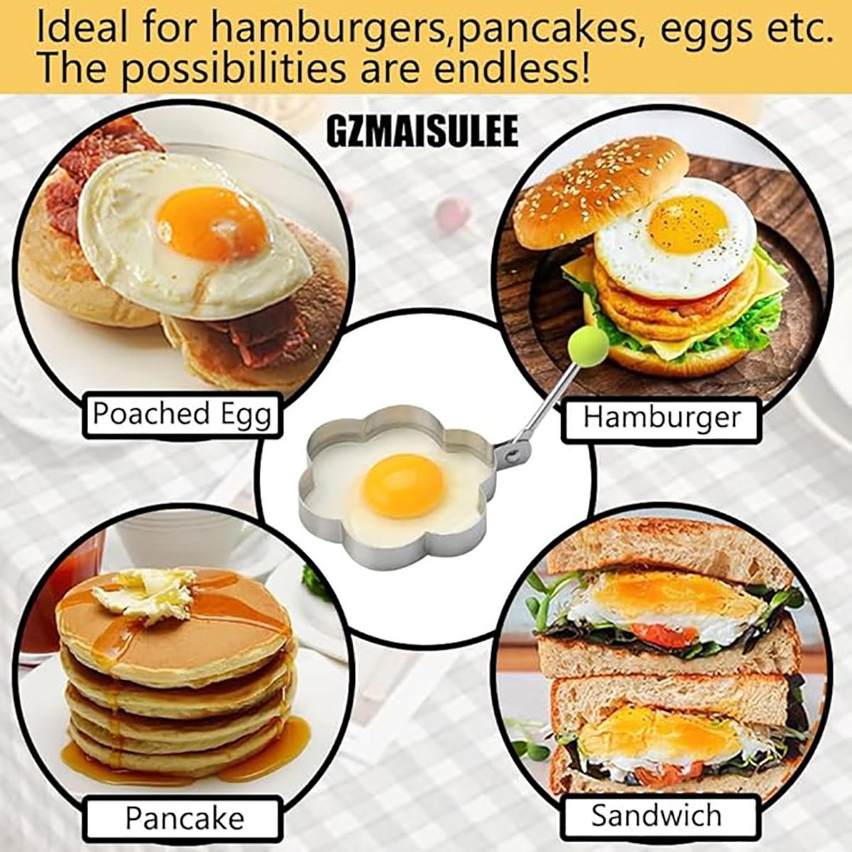 Stainless Steel Egg Ring Molds – 5-Piece variant image 7
