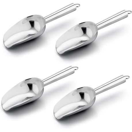 Stainless Steel Kitchen Utility Scoops, Ideal for Candy/Ice Cube/Flour etc