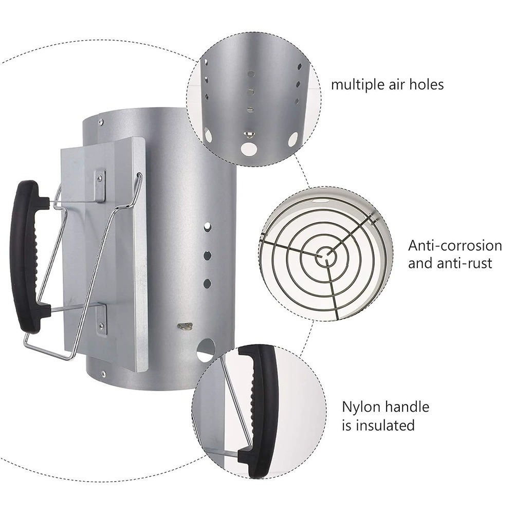 Stainless Steel Portable Charcoal Chimney Starter for BBQ Grill variant image 2