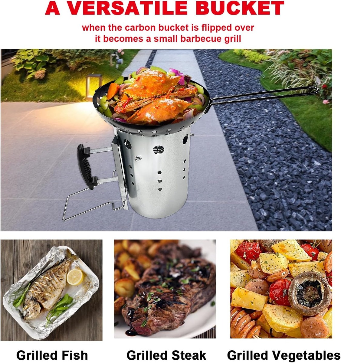Stainless Steel Portable Charcoal Chimney Starter for BBQ Grill variant image 4