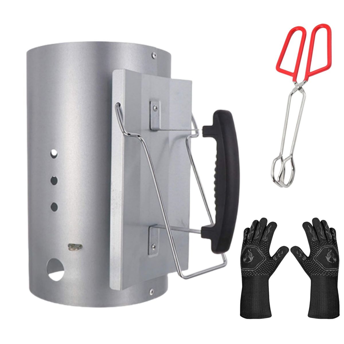 Stainless Steel Portable Charcoal Chimney Starter for BBQ Grill