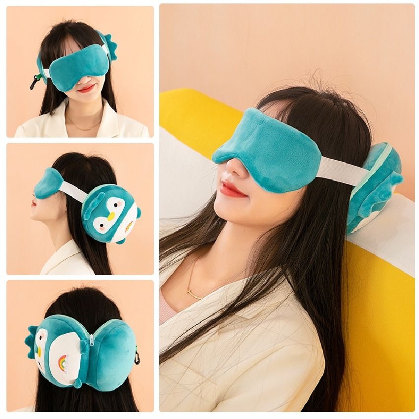 Travel 2-in-1 Neck & Eye Pillow - Green variant image 2