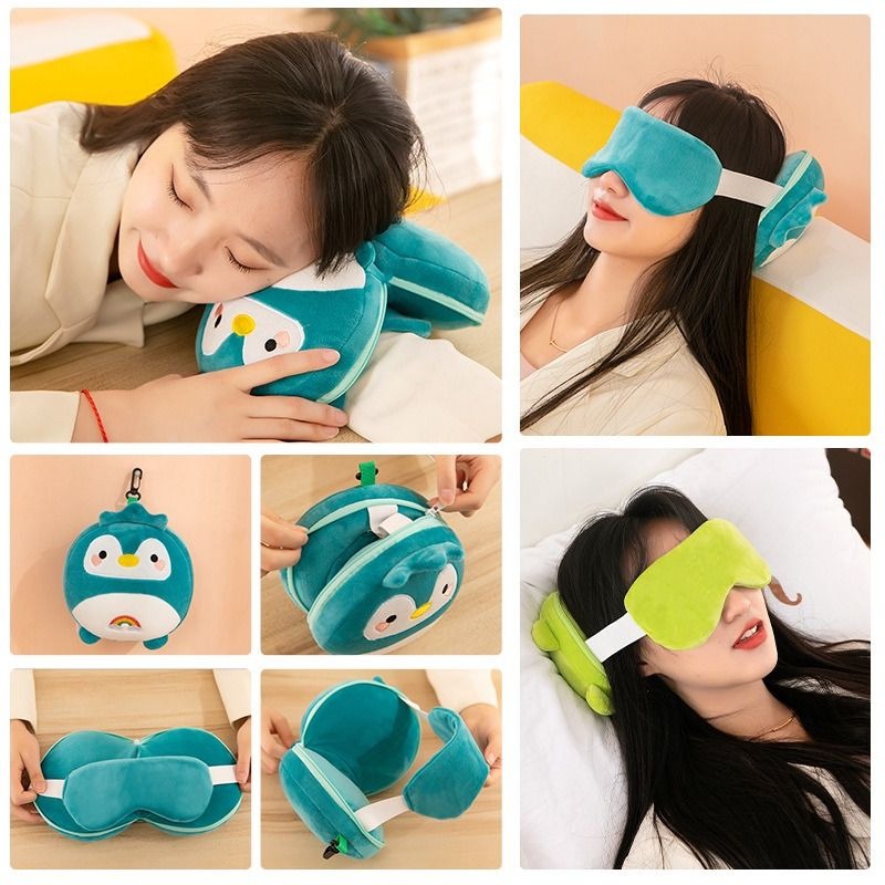 Travel 2-in-1 Neck & Eye Pillow - Green variant image 3