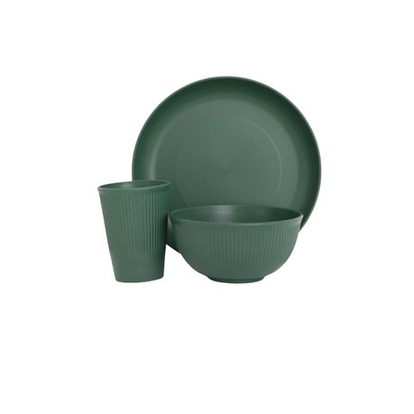Unbreakable Reusable Dinnerware Set - 18 Piece - Green