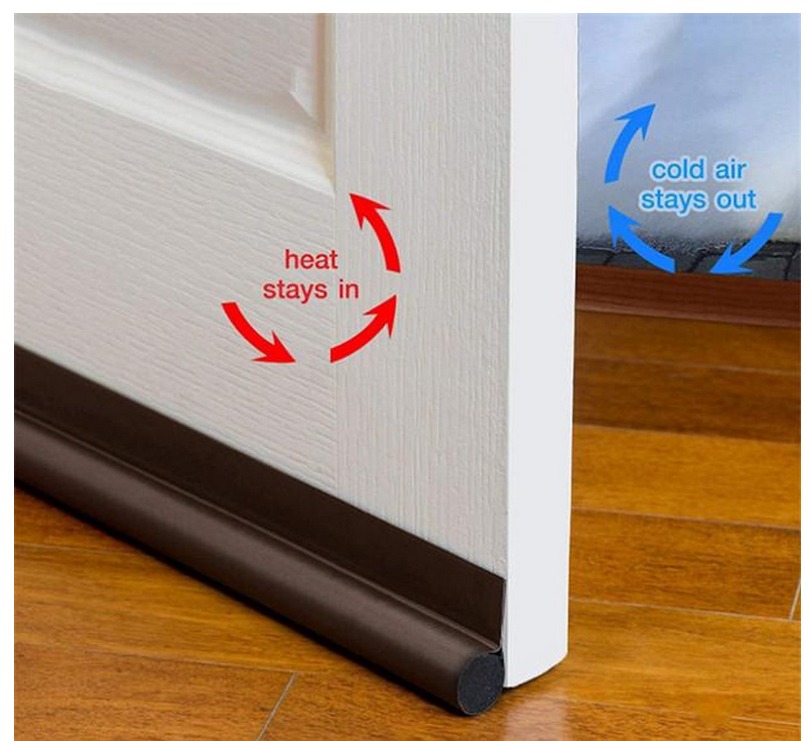 Under Door Draft Stopper Weather Seal - Brown variant image 2