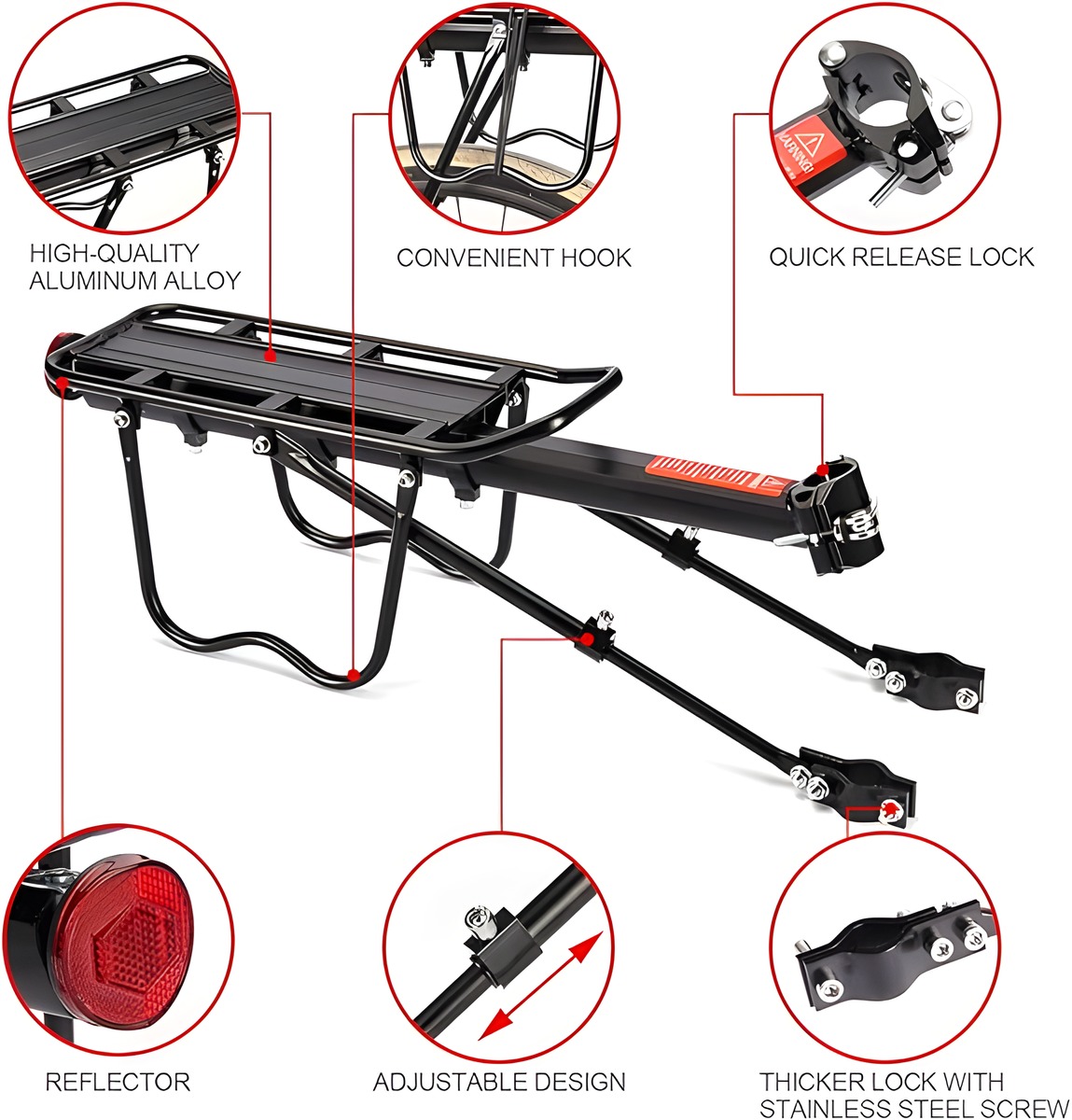Universal Bicycle Rear Carrier Rack variant image 2