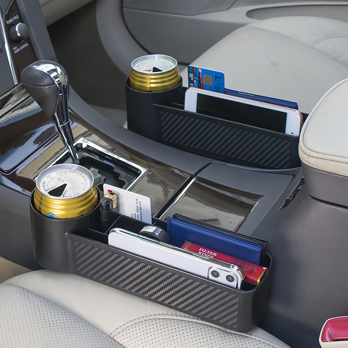 Universal Car Seat Gap Storage Organizer with Cup Holder variant image 2
