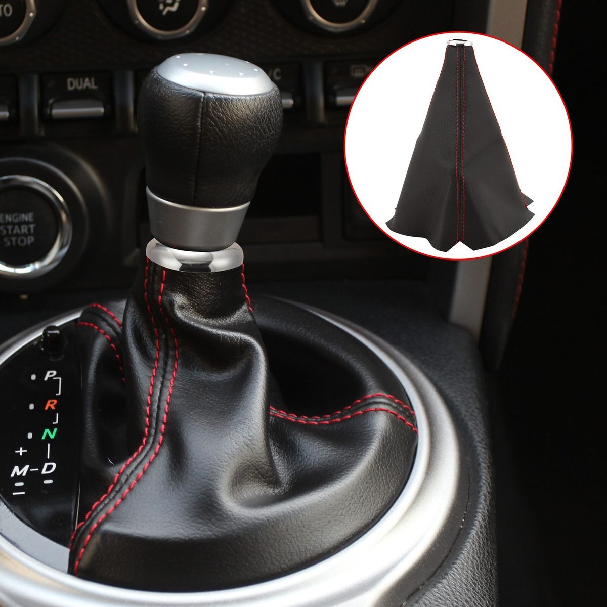 Universal Gear Shifter Boot Cover - Black & Red variant image 4