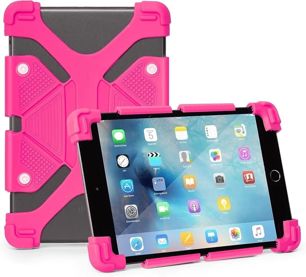 Universal Silicone Case and Stand For 8.9"- 12" Tablets -Pink variant image 4