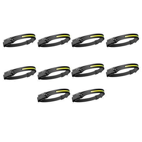 USB Rechargeable Motion Sensor Outdoor Waterproof Headlamps - 10 Pack