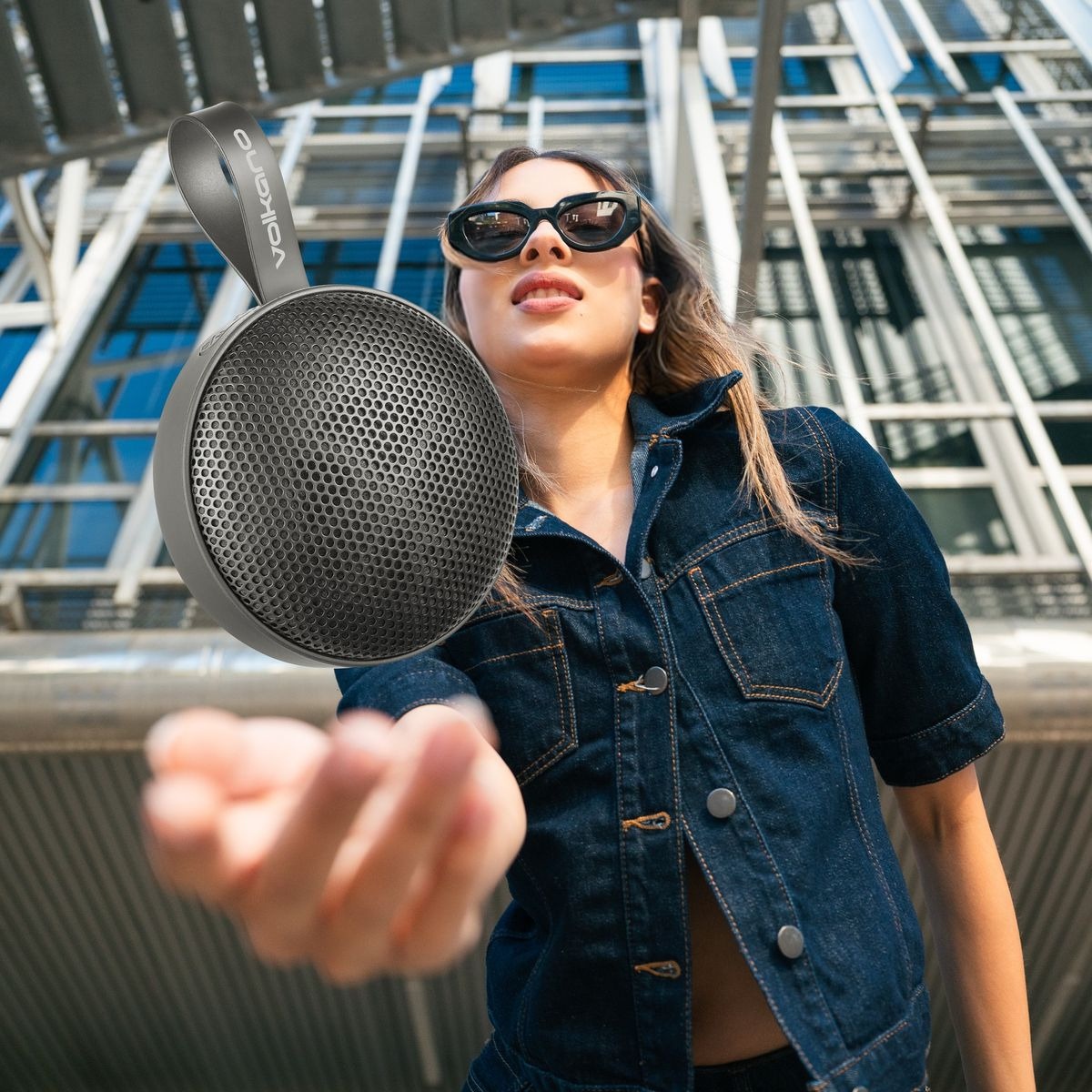 Volkano Flash Portable Bluetooth Speaker with FM Radio & TWS (8W) - Black variant image 2