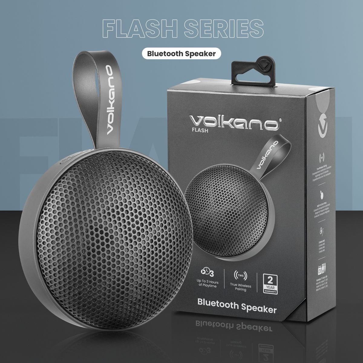 Volkano Flash Portable Bluetooth Speaker with FM Radio & TWS (8W) - Black variant image 6