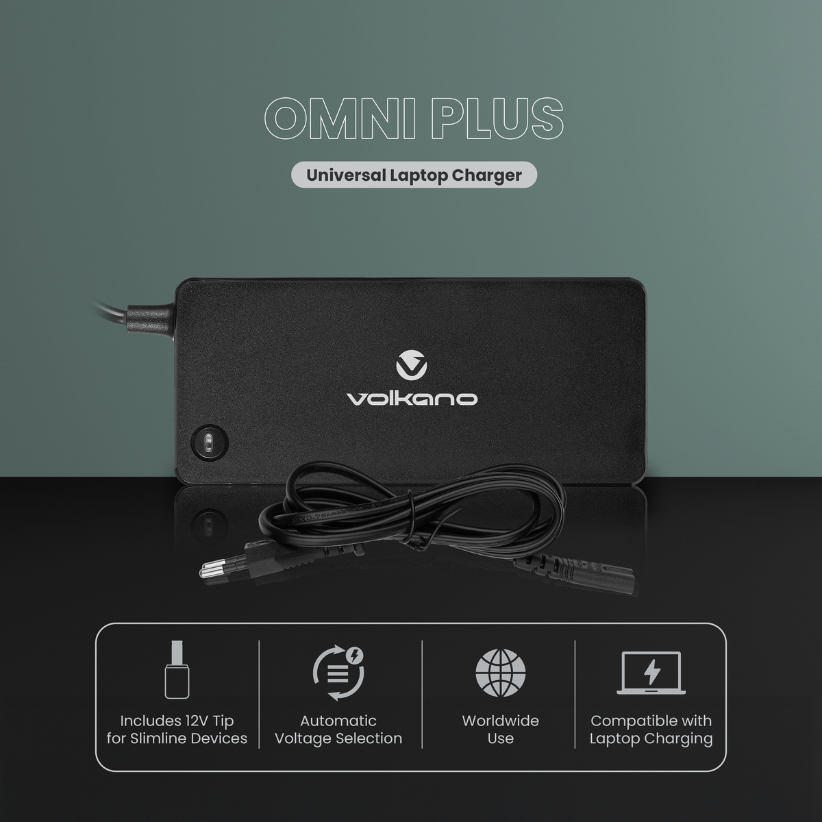 Volkano Omni Plus Series Universal 70W Laptop Charger With 8 Included Tips variant image 3