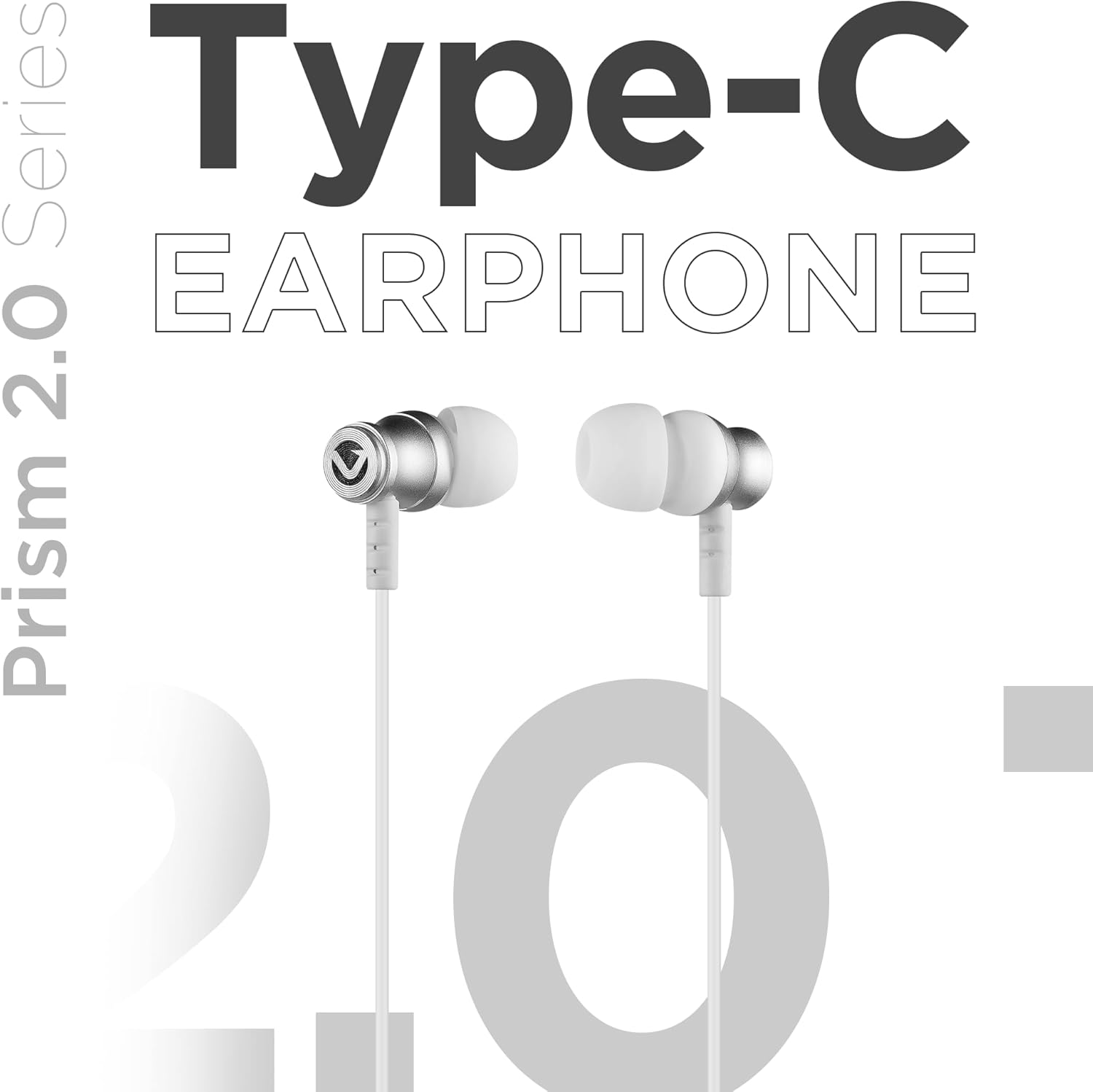 Volkano Prism 2.0 Series Type-C Earphone, White variant image 3