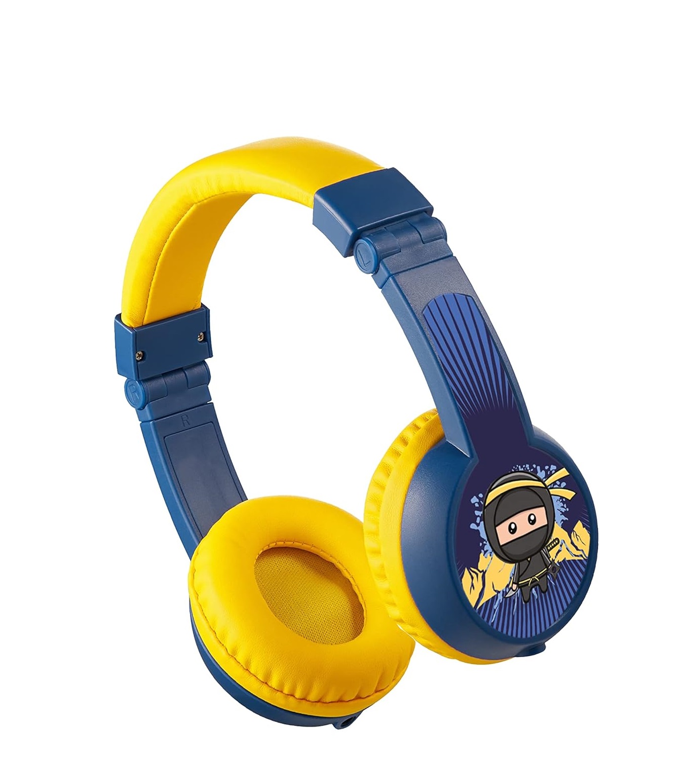 Volkano Sidekick Series Wired Kiddies Headphones with Share Port – Yellow/Blue