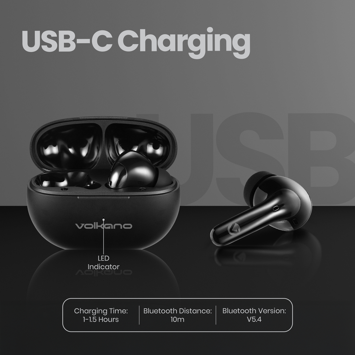 Volkano Soundshield TWS Earphones with ANC & ENC - Black variant image 5
