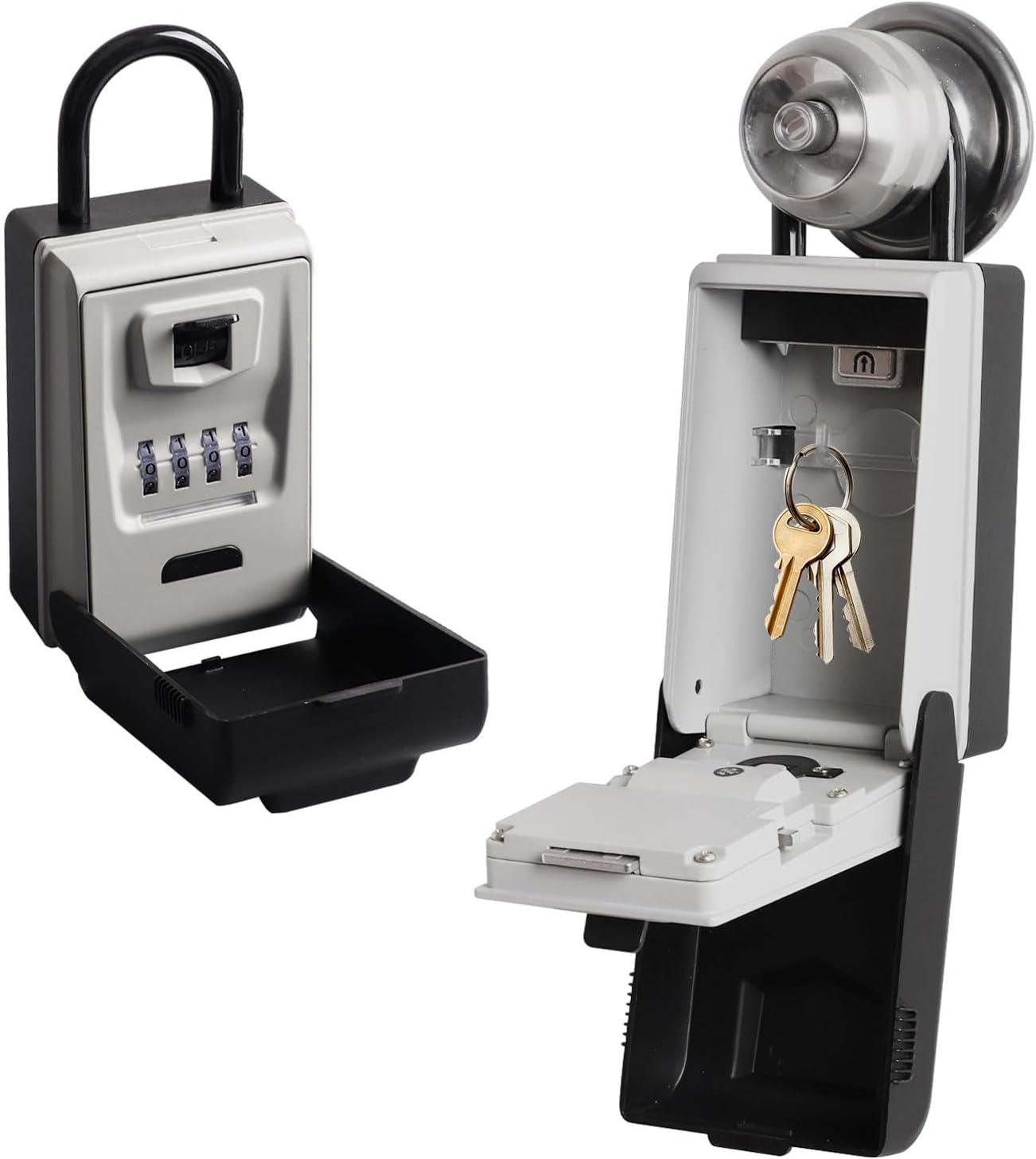Wall-Mounted Key Lock Box with 4-Digit Combination