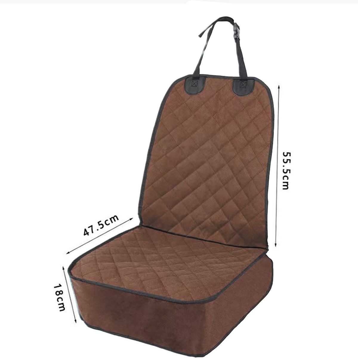 Waterproof Non-Slip 600D Oxford Cloth Pet Front Car Seat Protector - Brown variant image 4