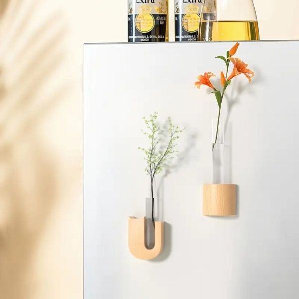 Wooden Fridge Magnets Flower Test Tube Vase variant image 2
