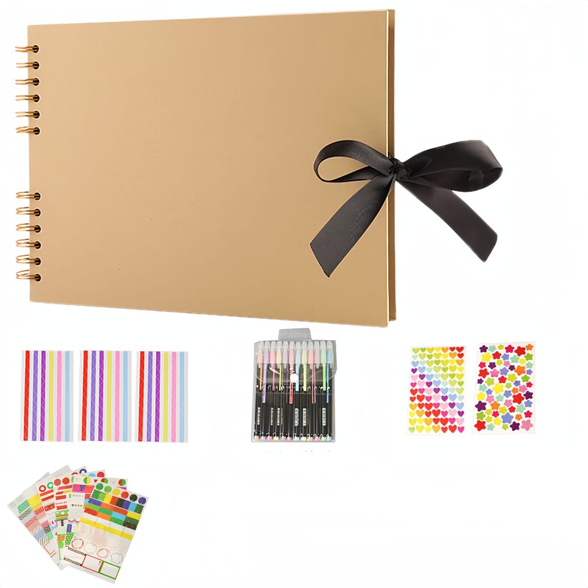 Yellow Kraft Paper 80-Page DIY Memory Book Scrapbook – Photo Album / Guest Book