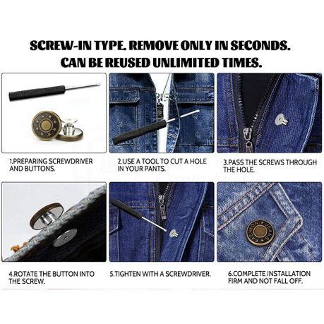 12 Piece- Instant Buttons Repair Kit variant image 5