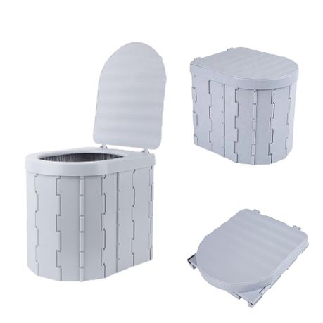2 in 1 Portable Foldable Car Travel Toilet & Trash Can variant image 2