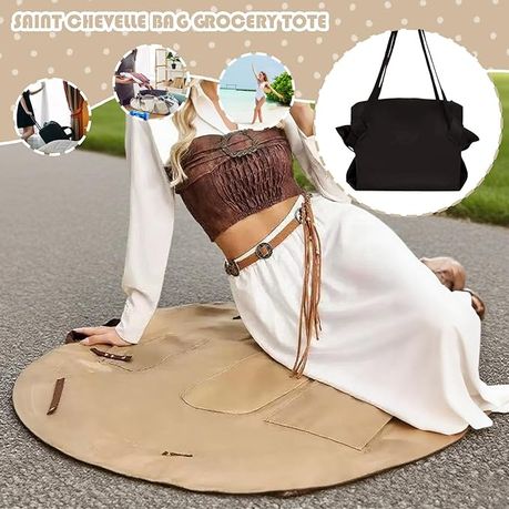 2 - in - 1 Portable Tote handbag Round Picnic Blanket variant image 6