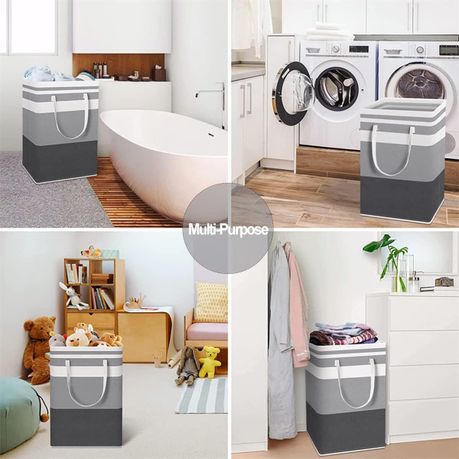 2 Pack 75L Large Waterproof Laundry Basket - Gradient Grey variant image 2