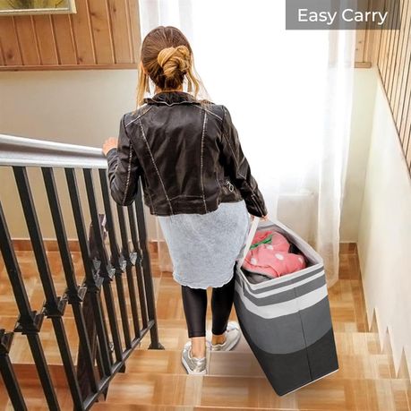 2 Pack 75L Large Waterproof Laundry Basket - Gradient Grey variant image 3