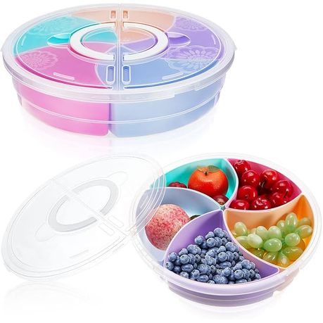 2 Pieces Divided Serving Tray with Lid variant image 2