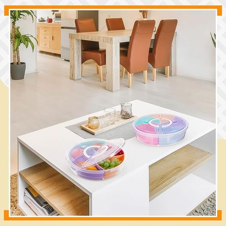 2 Pieces Divided Serving Tray with Lid variant image 4