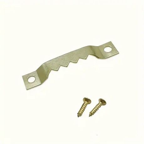 200 Pieces Serrated Picture Frame Double Hole Hanging Clip with Screw Gold variant image 3