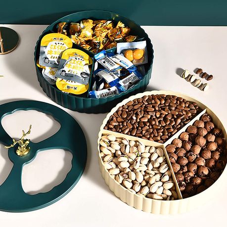 3 grids Living Room Fruit Tray Nut Box Snack Tray variant image 4