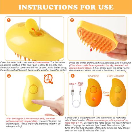 3 in 1 Steamy Water Pet Hair Removal Comb with Steamer variant image 10