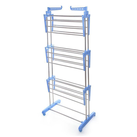3-Layer Foldable Clothes Hanger With 4 Rolling Wheels variant image 4